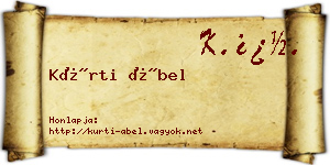 Kürti Ábel névjegykártya