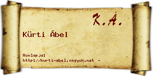 Kürti Ábel névjegykártya