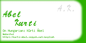 abel kurti business card